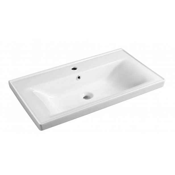 Aqualine - Umyvadlo Sava 80x46 cm, s 1 otvorem pro baterii, bílá 2080