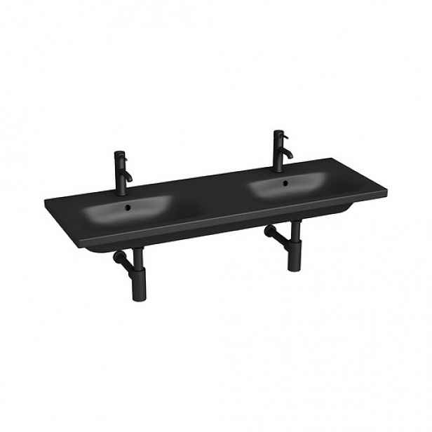 Dvojumyvadlo Jika MIo-N 130x45 cm černá mat dva otvory pro baterii H8147147161041