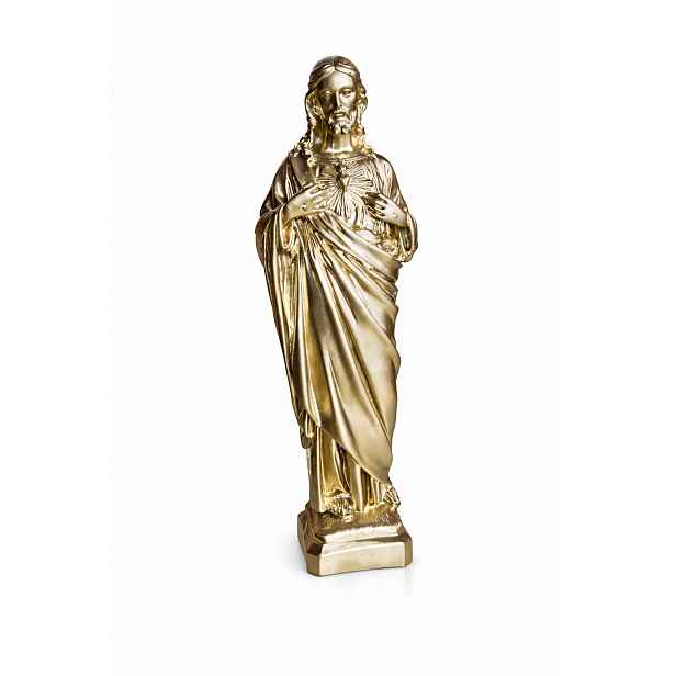 Figurka Ježíše Svatého Srdce 38 CM Zlatá Ručně Vyrobená Francouzská