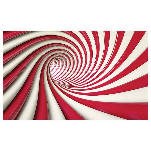 Fototapeta Tunel červeno-bílá iluze vinylová 368x254 lepidlo