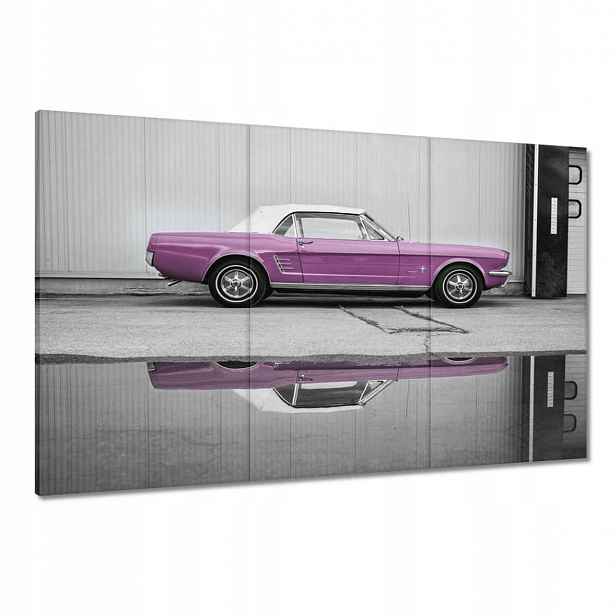 Obrazy 120x80 Ford Mustang Pudrová růžová