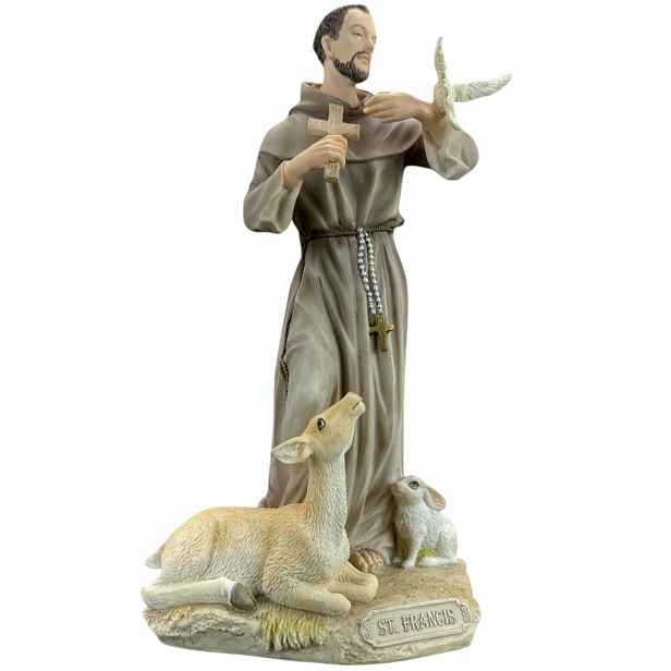 socha figurka svatý František z Assisi barva Veronese (WU76058AA)