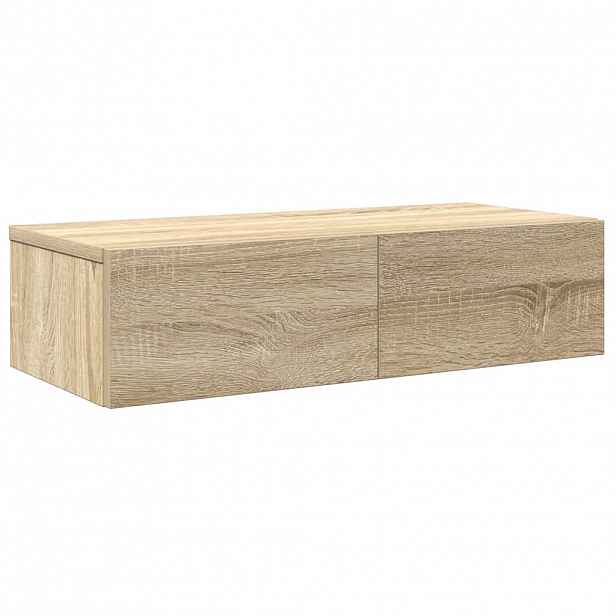vidaXL Nástěnná police se zásuvkami dub sonoma 60x26,5x15 cm kompozit