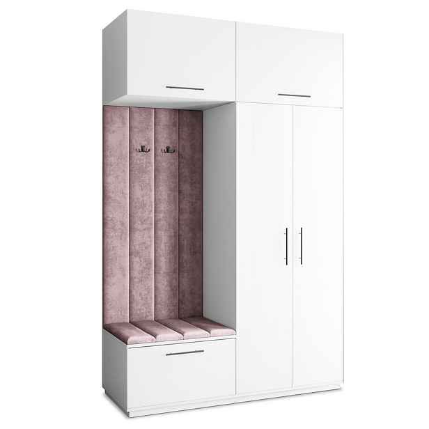 MASSENO MODERNÍ PŘEDSÍŇOVÁ SESTAVA REMA, 150/240/60 cm, bílá
