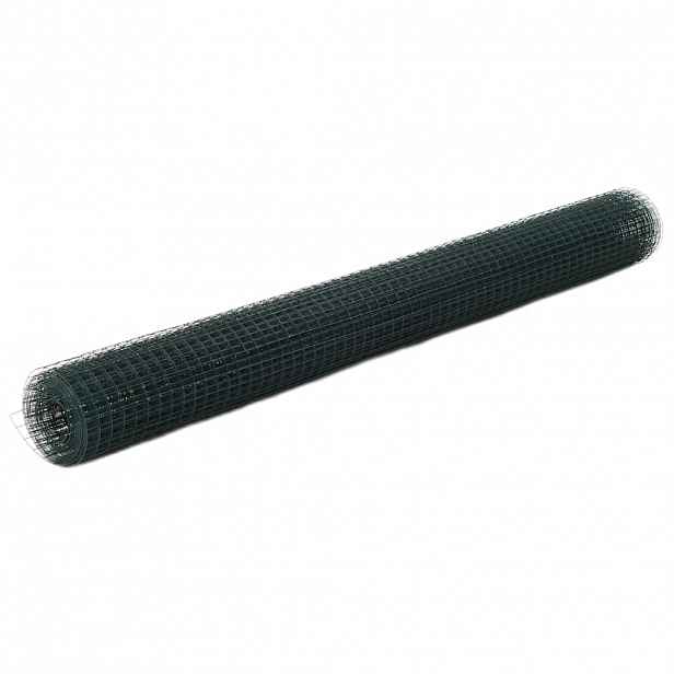 vidaXL Pletivo ke kurníku ocel PVC vrstva 25 x 1,5 m zelené
