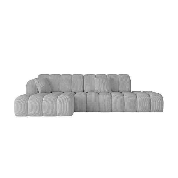 ALTDECOR ROHOVÁ SEDAČKA s funkcí spaní a otomanem, levá OLEA-L2-S 321x164x75 Šedá Manšestr