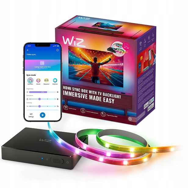 Led pásek Rgbic pro monitor televizoru 75"-85" s Hdmi Sync Boxem Wi-Fi WiZ