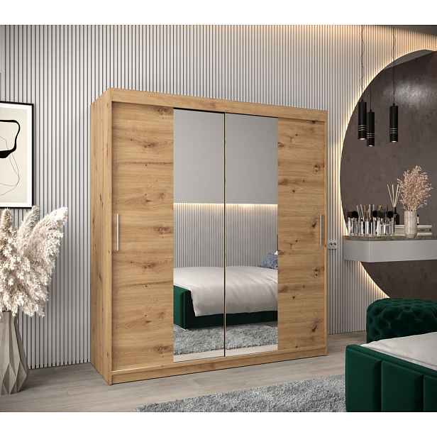 Skříň s posuvnými dveřmi v šířce 180 cm TIMEA 1 - dub artisan