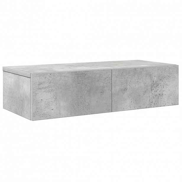 vidaXL Nástěnná police se zásuvkami betonově šedá 60x26,5x15 cm