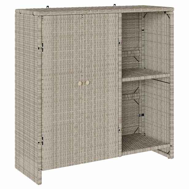 vidaXL Úložná skříňka s policí Světle šedá 100 x 36 x 102 cm Ratan