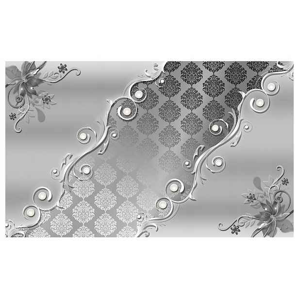 Vliesová fototapeta Stříbrné perly a ornamenty šedá 250x175 lepidlo