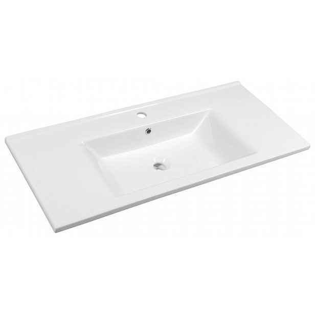 Aqualine Zuno - Umyvadlo 100x46 cm, s přepadem, s otvorem pro baterii, bílá 9100