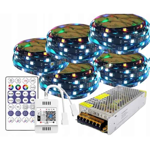Led pásek tekoucí WiFi WS2811 Rgb s dálkovým ovládáním 25 m