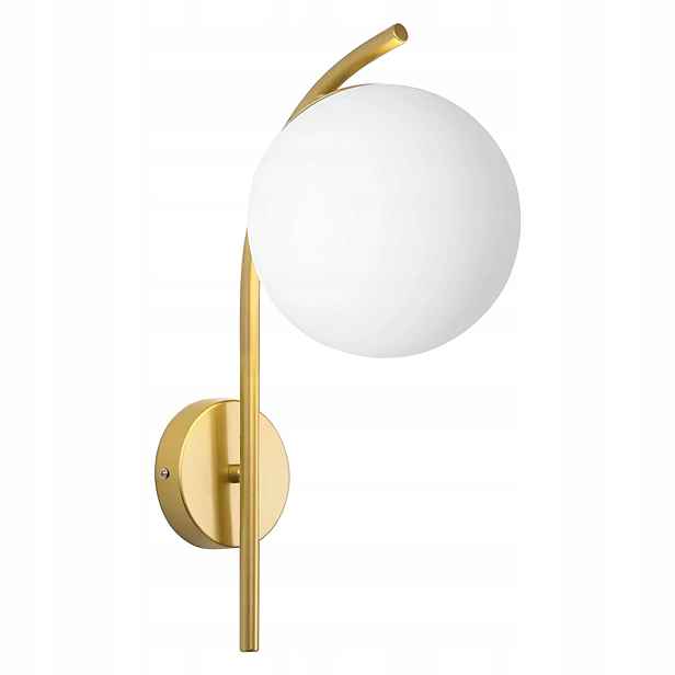 Nástěnné Svítidlo Zlatý Lesk Mléčná Koule Do Obývacího Pokoje 32 CM Moderní Glamour