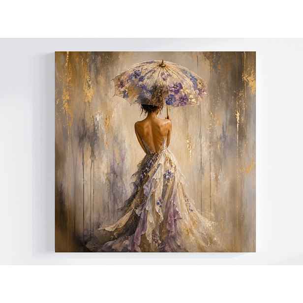 Obraz Na Plátně Canvas Žena Dívka Deštník Elegance Styl 50x50