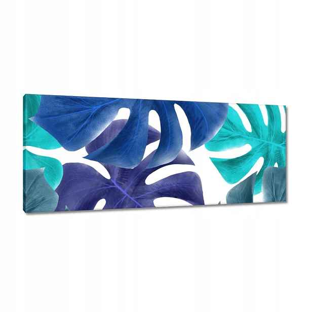 Obrazy 100x40 Monstera Listy Modrá