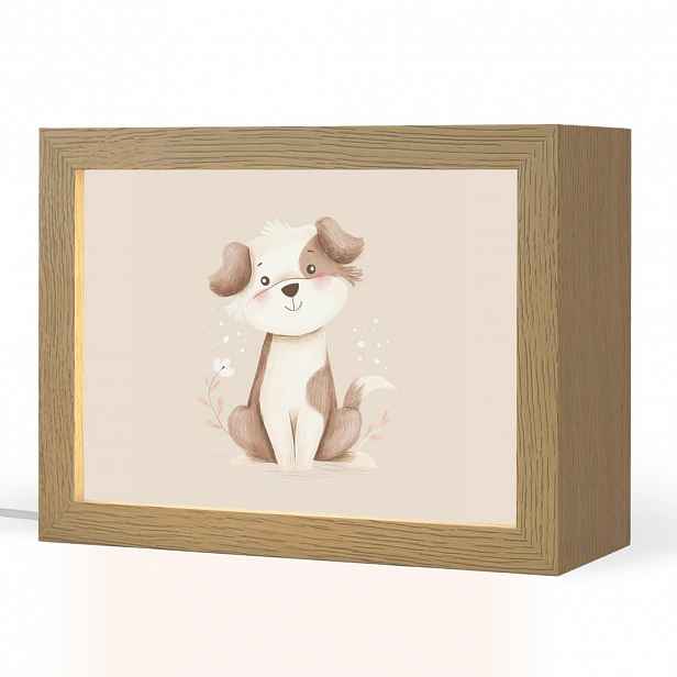 OnlyWow NOČNÍ LAMPIČKA Pes - skvrnitý - hnědý 20x15 cm