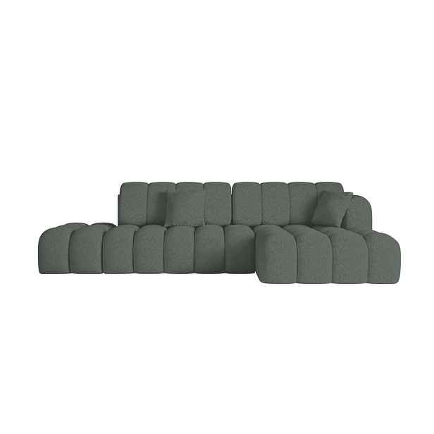 ALTDECOR ROHOVÁ SEDAČKA s funkcí spaní a otomanem, pravá OLEA-L2-S 321x164x75 Zelená Žinylka
