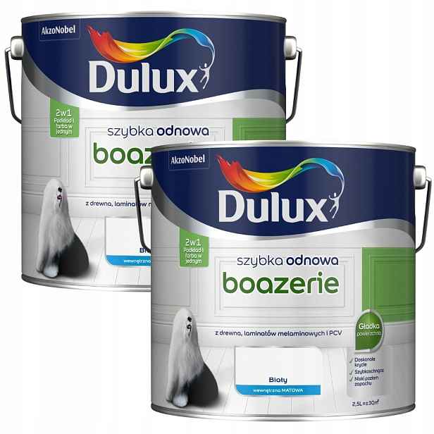 Dulux Sada Pro Rychlou Obnovu 2x2,5L Barva Na Dřevěné Zadní Barva Matný Bílý Základní Nátěr 5L
