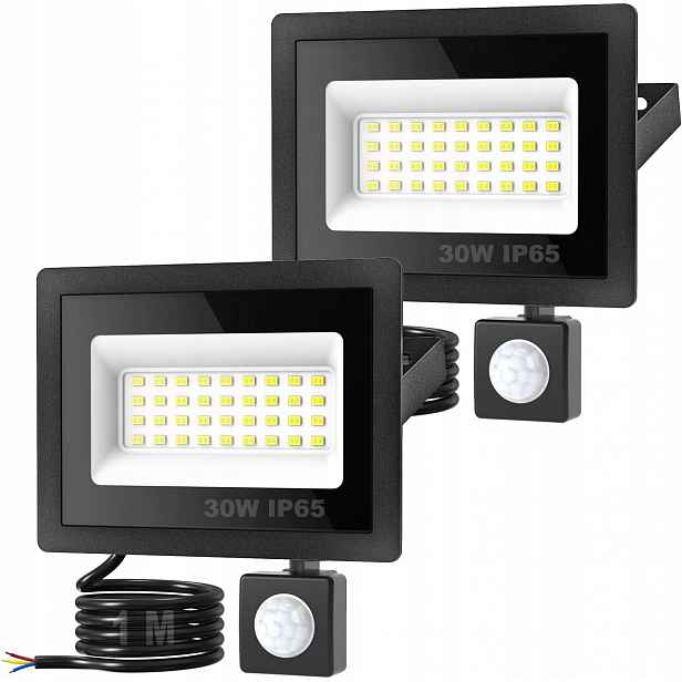 Led reflektor venkovní 30W senzor pohybu IP65 3000 lm 2 kusy