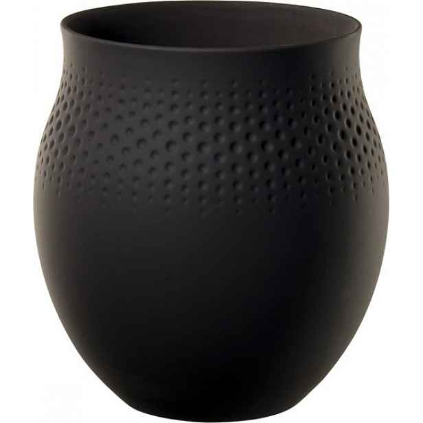 Villeroy & Boch Collier Noir porcelánová váza Carré, 22,5 cm