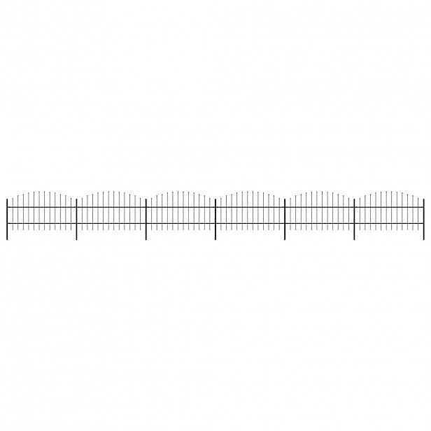 vidaXL Zahradní plot s kopím nahoře ocelový 1005 x 100 cm černý
