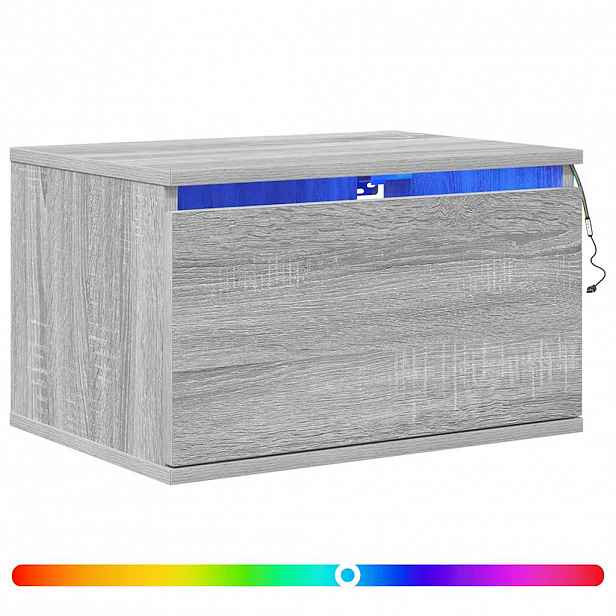 vidaXL Nástěnné noční stolky s LED osvětlením 2 ks šedé sonoma