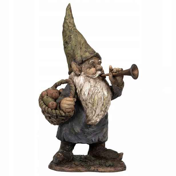 Figurka Skřítek Vánoční Trpaslík k svátku dárek velký dárek s trubkou