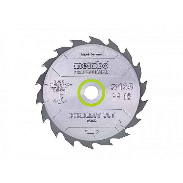 Metabo - Pilový kotouč na dřevo, 165x20 mm, 18 zubů 628294000