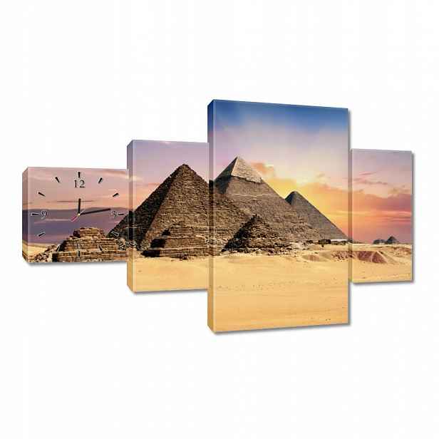 Nástěnné hodiny 130x80 Egyptské pyramidy