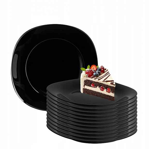 Sada talířů pro 12 osob dezertní talířky Altom Black Harmony 22 cm