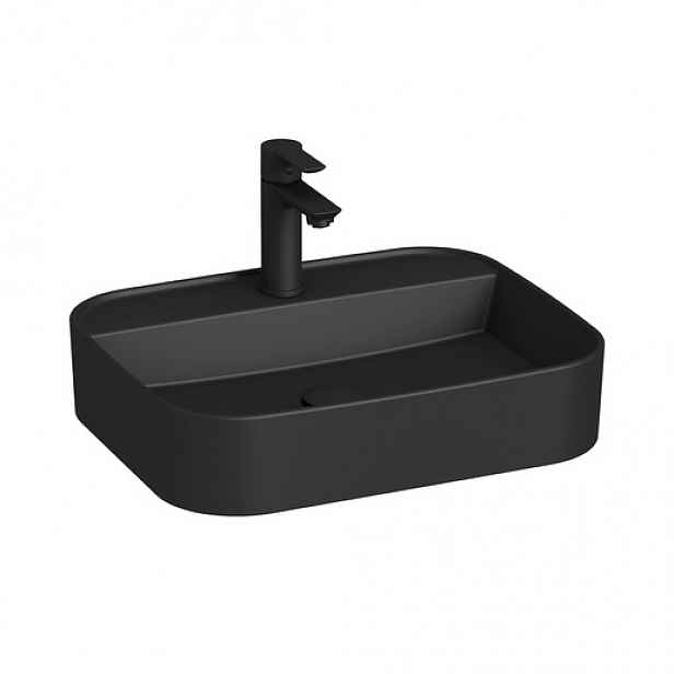Umyvadlo na desku Jika Astra 50x40 cm černá mat otvor pro baterii, bez přepadu H8183627161111