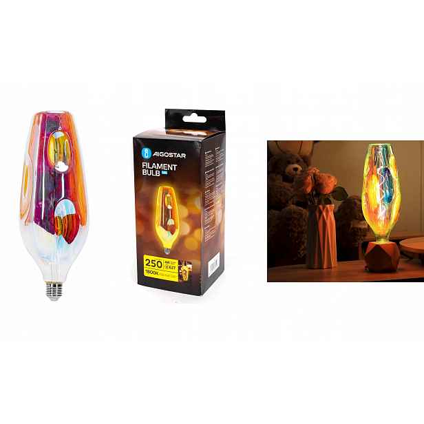 Velká ozdobná žárovka, velmi teplá barva LED-E27-4W-1800K-250lm