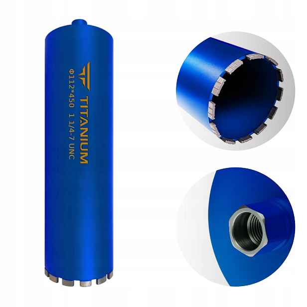 Vrták do betonu korunkový vrták 112 mm 450 mm Titanium