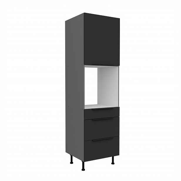 Vysoká skříňka pro vestavnou troubu Aria ANT 60 DPS-210 3S 1F - Premium Box Barva korpusu: Antracit, Barva dvířek: BL - Black AFM