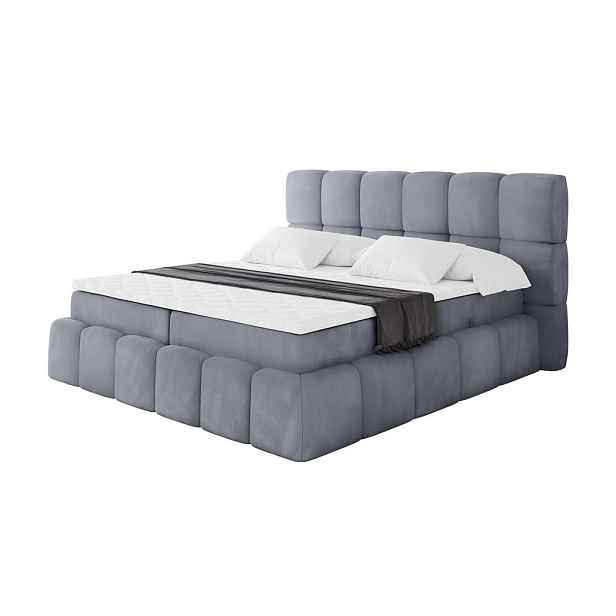 ALTDECOR KONTINENTÁLNÍ POSTEL s matrací H3 - AURI - 120x200 cm Šedá