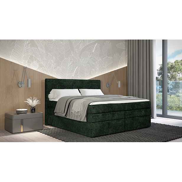 Americká postel 160x200 CALVIA 2 - zelená + topper ZDARMA