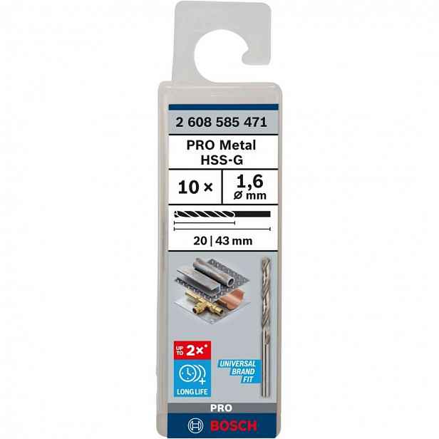 Bosch - Sada vrtáků do kovu, 1,6x43 mm, 10 ks 2608585471