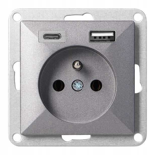 Jednotlivá podomítková zásuvka 2P+E s nabíječkou Usb A+c Pearl, 16 A, 250 V,