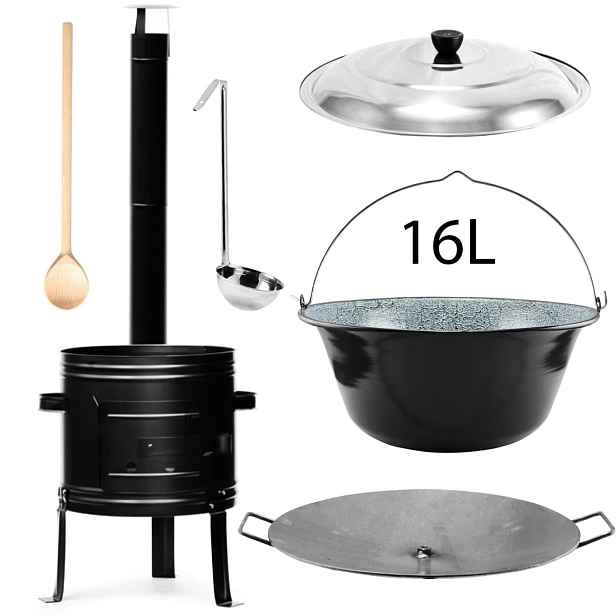 Perfect Home PL-Set-66 Kotlíková súprava 16L, 6ks – kotlina/kotlík/pokrievka/varecha/naberačka/deska