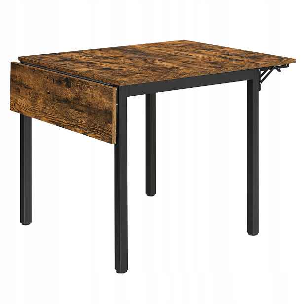Rozkládací stolek 76-120 cm kávový, černý Loft