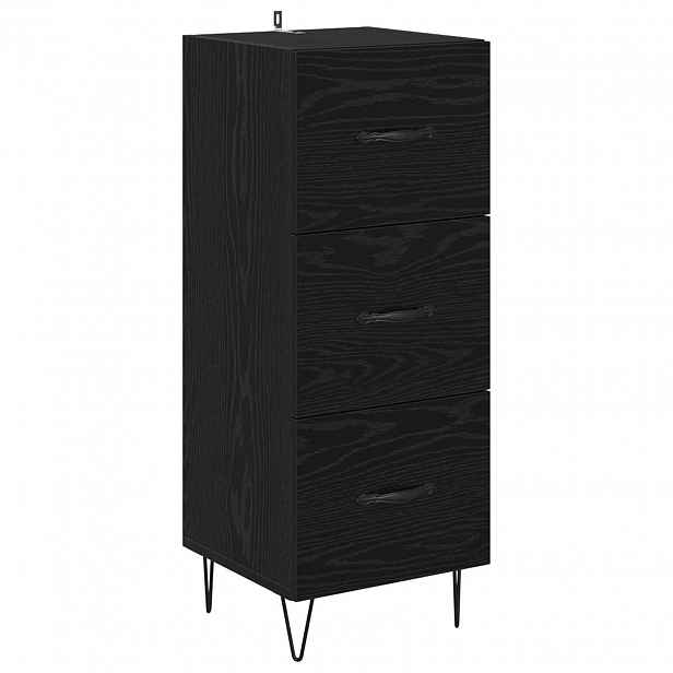 vidaXL Servírovací skříň Černý dub 34 x 34.5 x 90 cm Kompozitní dřevo