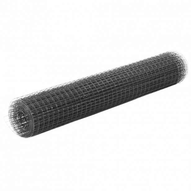 vidaXL Pletivo ke kurníku ocel PVC vrstva 10 x 1 m šedé