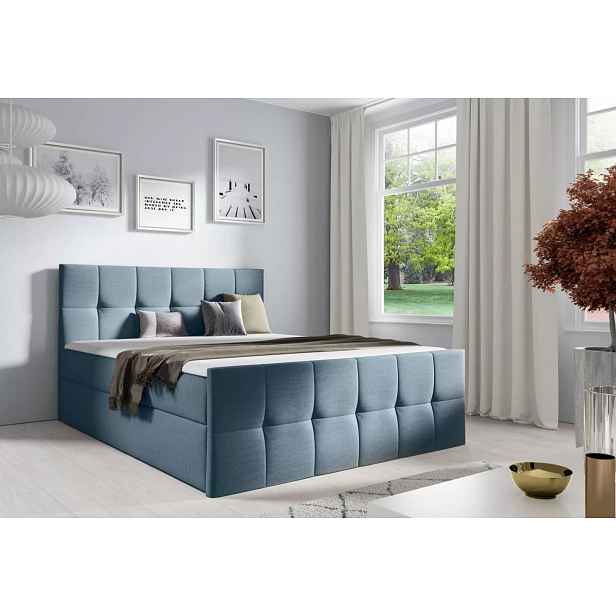 Manželská postel CHLOE - 200x220, modrá 2 + topper ZDARMA