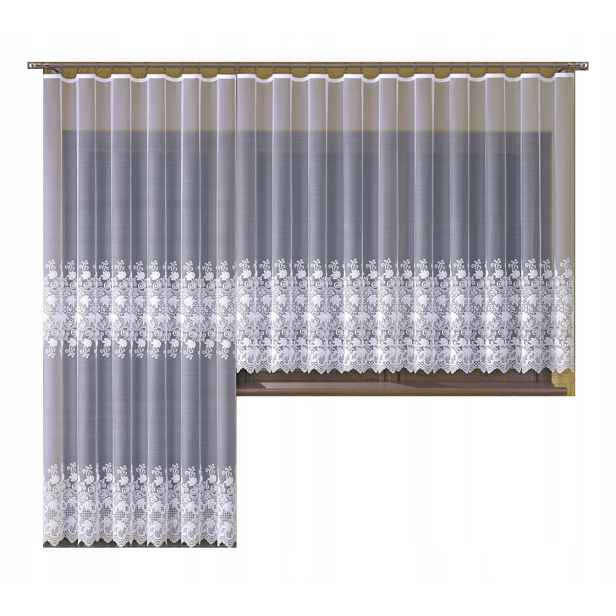 Mg Záclona žakárová 628042 M Bílá Obšité Boky 350 x 250 cm M