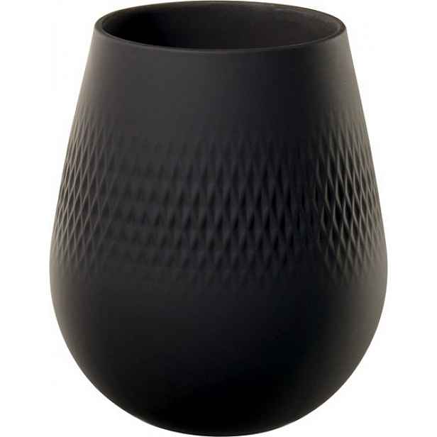 Villeroy & Boch Collier Noir porcelánová váza Carré, 14 cm