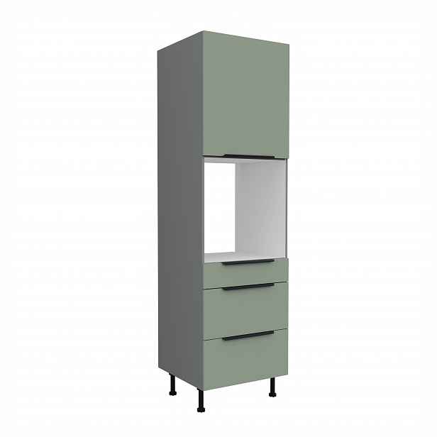 Vysoká skříňka pro vestavnou troubu Aria ANT 60 DPS-210 3S 1F - Premium Box Barva korpusu: Antracit, Barva dvířek: SA - Aquamarine AFM