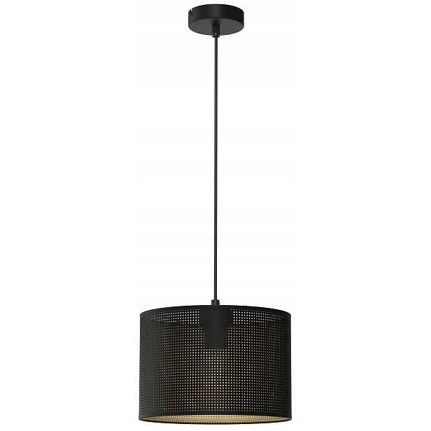 Závěsná stropní lampa Loft Shade černá, zlaté stínidlo 1xE27 25 cm, moderní