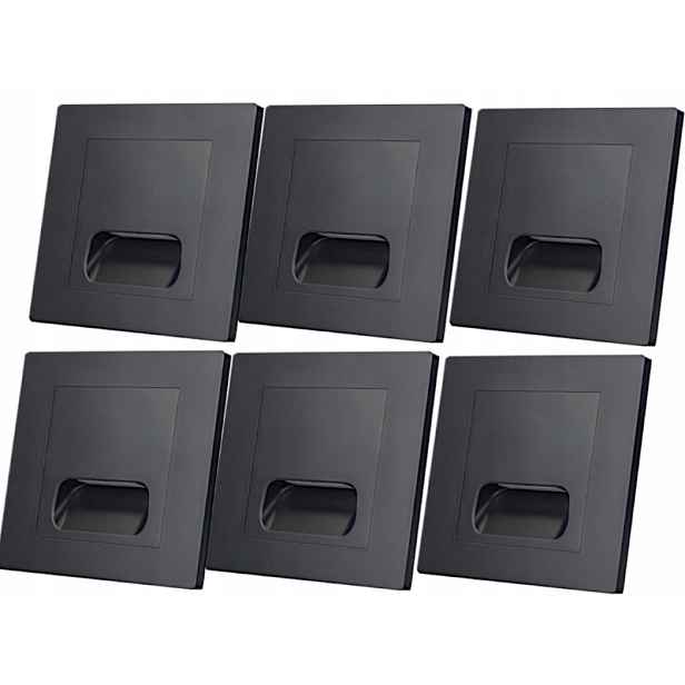 6x Led lampa na schody 230V Černá Schodišťová lampa Osvětlení schodů
