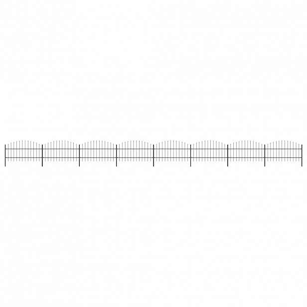vidaXL Zahradní plot s kopím nahoře ocelový 1339 x 100 cm černý